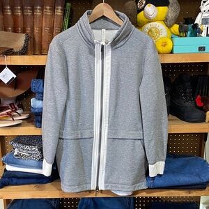 lululemon athletica Heather Gray Jacket with White Accents